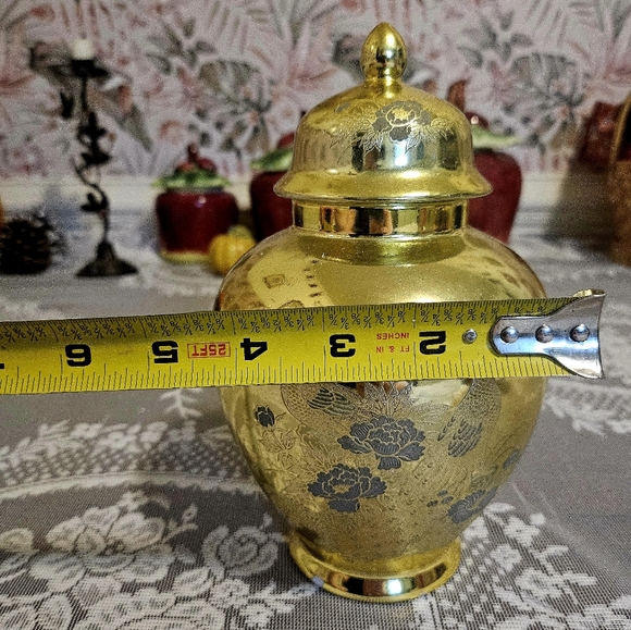 Japanese Ginger Jar Gold Gilt Silver Pheasant - Picture 3 of 7